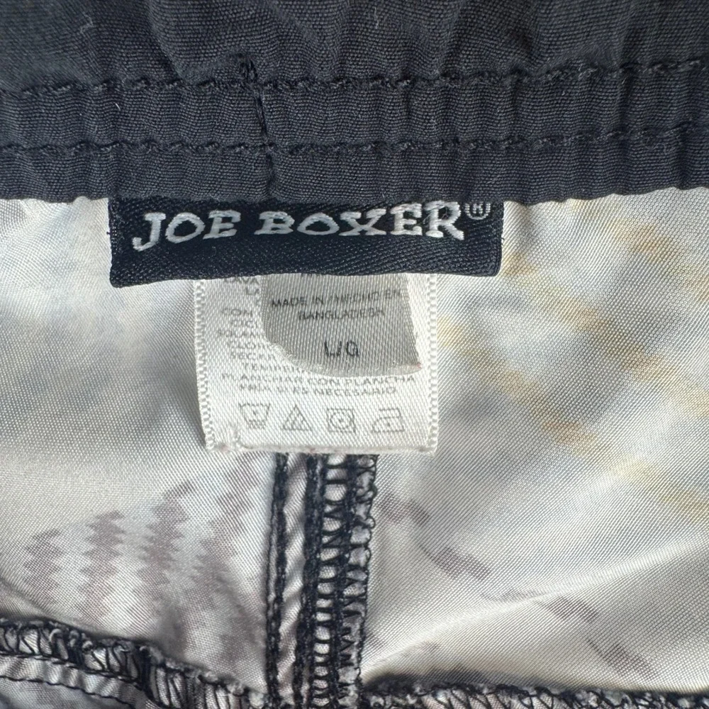 Joe Boxer Mens Blue Black Plaid Board Shorts Swim Trunks Cargo Pocket Size Large